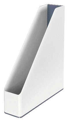 Leitz WOW Tijdschrifttas Wit/Grijs met Glanzende Afwerking