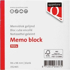 Memoblok Quantore kopgelijmd 98x98mm 900 vel - 2