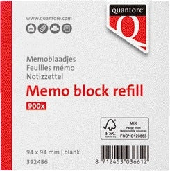 Losbladig memoblok Quantore 94x94x90mm 900 vel - 2