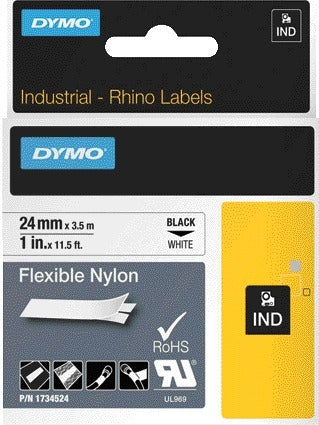 Dymo Rhino Industriële nylon labeltape 24mm Wit