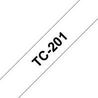 Brother TC-201 Gelamineerde Labeltape 12mmx7,7m Wit op Zwart - 2
