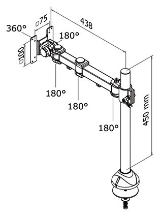 Neomounts D960G doorvoer monitorarm 10-30 inch, zwart - 2