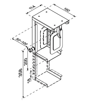 Neomounts D075 Zwarte CPU Houder onder Bureau - 2