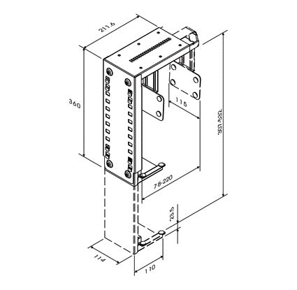 CPU Houder NeoMounts D100 voor Onder Bureau, Verstelbaar Zwart - 2