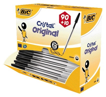 BIC Cristal M Zwart Balpen - 2