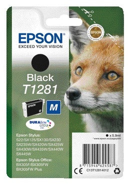 Epson T1281 Zwart Inktcartridge (T1281) voor Betrouwbaar Printen