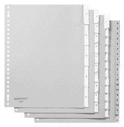 Tabblad Quantore A4 23r PP A-Z extra breed grijs - 2