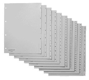 Tabblad Quantore A4 4-rings PP Grijs 1-52, Eenzijdig Bedrukt - 2