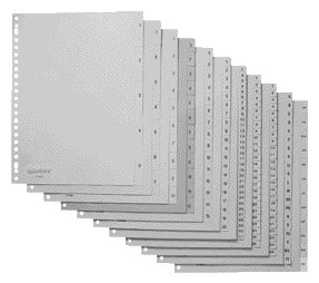 Tabblad Quantore 23-rings PP 1-20, grijs, zwart bedrukt - 2