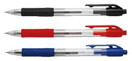 Balpen Quantore rubberen grip drukknop rood - 2