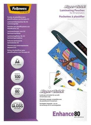 Lamineerhoes Fellowes Superquick A4 2x80 micron - 3