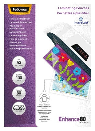 Lamineerhoes Fellowes A3 2x80 micron glans - 3