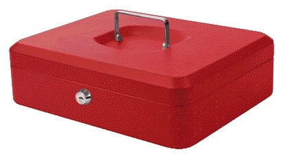 Geldkist Pavo 300x240x90mm Rood - Grote Capaciteit met Cilinderslot - 2