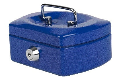 Geldkist Pavo 125x95x60 mm met Muntengleuf en Cilinderslot, Blauw - 3