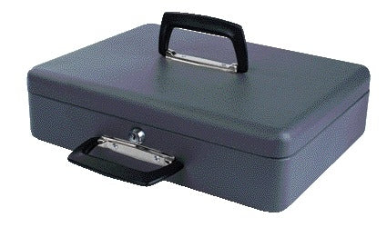 Pavo geldkist met draaggreep, 370x280x115mm in grijs - 2