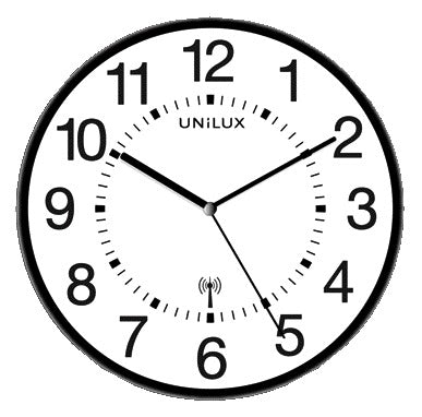 Unilux Wave radio wandklok dia 30cm zwart/wit - 3