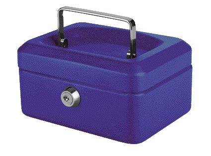 Geldkist Quantore 150x115x80mm Blauw met Cilinderslot en Muntenbakje - 2