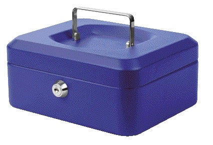 Quantore geldkist 20x16x9cm blauw met cilinderslot - 2