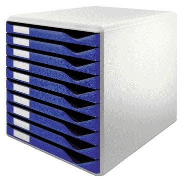 Ladenblok Leitz A4 10 Laden Blauw/Wit