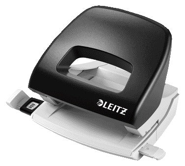 Perforator Leitz Nexxt bureau 16 vel zwart met schaal en opvangbak