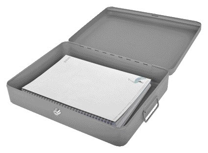 Pavo Documentenkist 370x280x90mm in Donkergrijs met Versterkte Deksel - 3