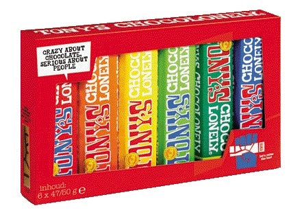 Tony's Chocolonely Proeverijtje – 6 kleine repen in regenboogverpakking