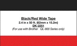 Brother DK-22251 62mm x 15.24m Witte Labels met Rood en Zwart Print - 3