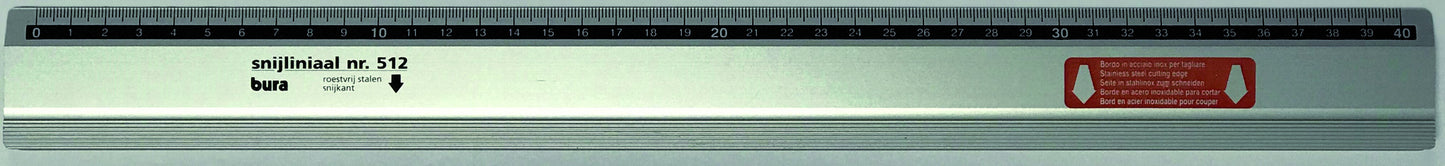 Bura 512 Aluminium Snijliniaal 40cm met Facetkant