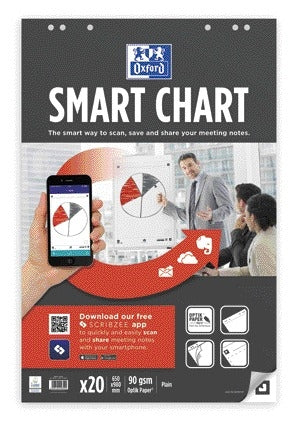 Oxford Smart Flipoverpapier 65x98cm blanco, 20 vellen met app-ondersteuning - 5