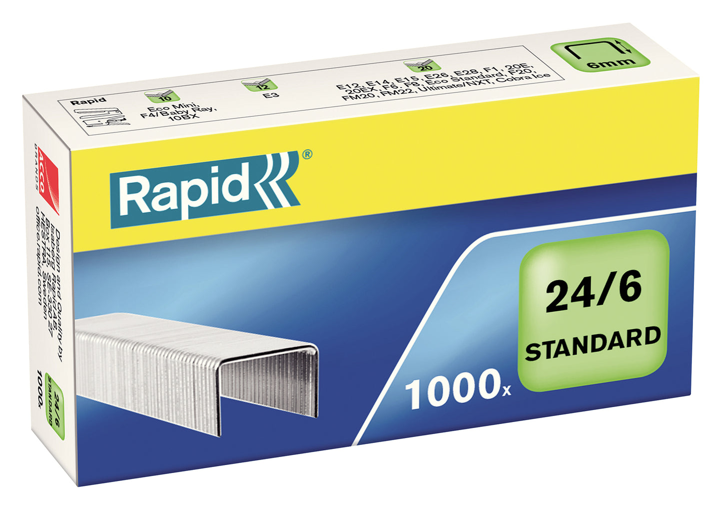Nieten Rapid 24/6 gegalvaniseerd, standaard, 1000 stuks