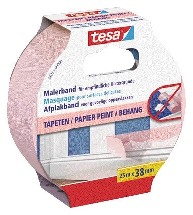 tesa Prof Sensitive Afplaktape 25mx38mm roze voor precisiewerk - 3