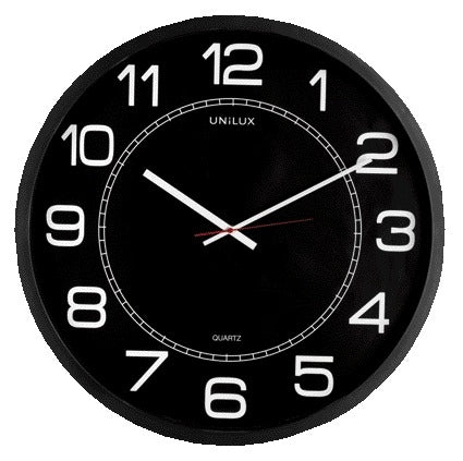 Wandklok UNILUX Mega, diameter 57,5cm zwart