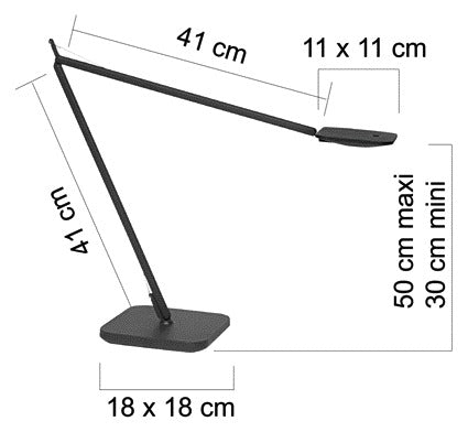 Bureaulamp Unilux Magic LED zwart met dimmer en verstelbare arm - 2