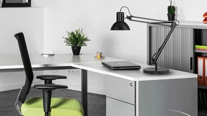 Bureaulamp Unilux Success 80 LED zwart met springveer en voet - 4