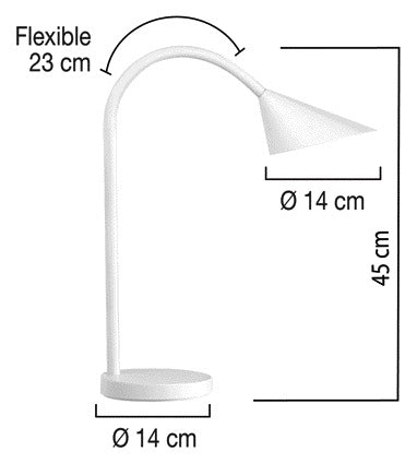 Bureaulamp UNILUX Sol LED wit met flexibele arm - 2