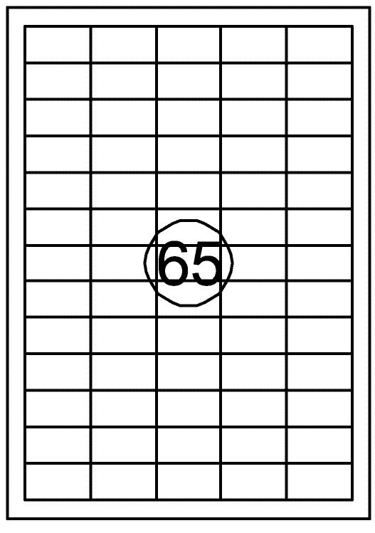 Zelfklevende etiketten 38.1x21.2mm, 6500 stuks op A4-vellen