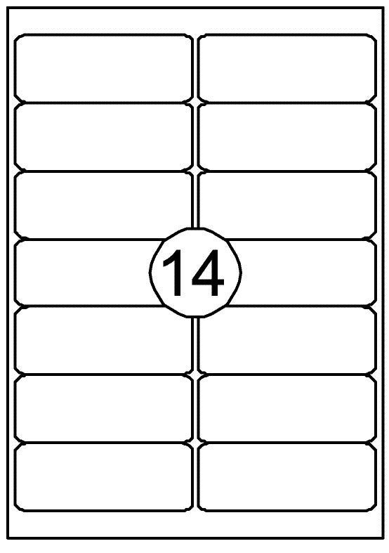Zelfklevende etiketten 99.1x38.1mm, 1400 stuks op A4-vellen
