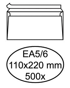 Envelop Hermes bank EA5/6 110x220 500st wit, FSC-gecertificeerd