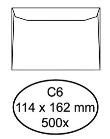 Envelop Hermes bank C6 114x162 500 stuks wit, FSC-gecertificeerd - 2