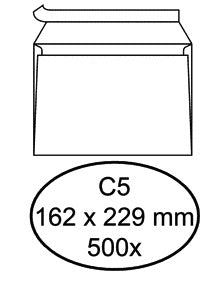 Envelop Hermes bank C5 162x229 500 stuks wit, FSC-gecertificeerd