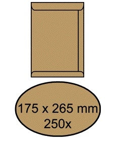 Envelop Akte IEZZY 175x265mm Zelfklevend Bruin 90g/m² (Gerecycled)