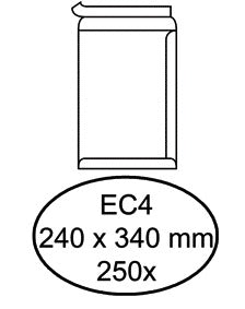 Hermes Akte Envelop 240x340mm, Wit, Zelfklevend, 250 Stuks