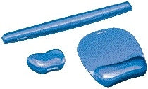 POLSSTEUN Fellowes Handpalm Crystal Gel Blauw - Ergonomisch en Transparant - 2