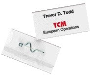 Durable acryl congresspeld 30x60mm met speld, hoogwaardig transparant