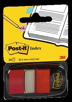 Post-it Indextabs 680 25.4x43.2mm, rood - 2