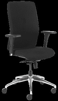 Bureaustoel Euroseats Milano 001 synchroon zwart, met aluminium voetenkruis - 2
