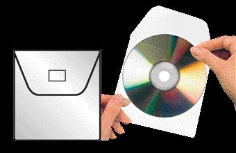 Djois CD/DVD hoes 127x127mm met klep, 100 stuks