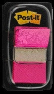 Post-it Indextabs 680 25.4x43.2mm, felroze - 2