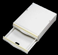 Stapelcassette Djois met 2 halfhoge laden, lichtgrijs