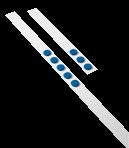 Wandlijst Desq 100cm met 5 Magneten, Blauw
